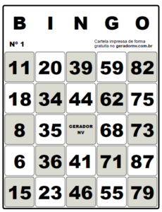 cartelas de bingo para imprimir